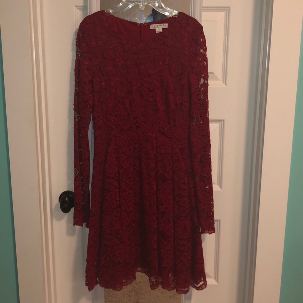 Red lace dress